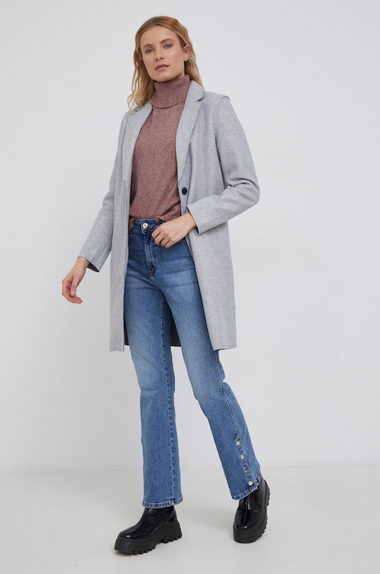 Vero Moda Płaszcz 10248801.LightGreyM szary AA00