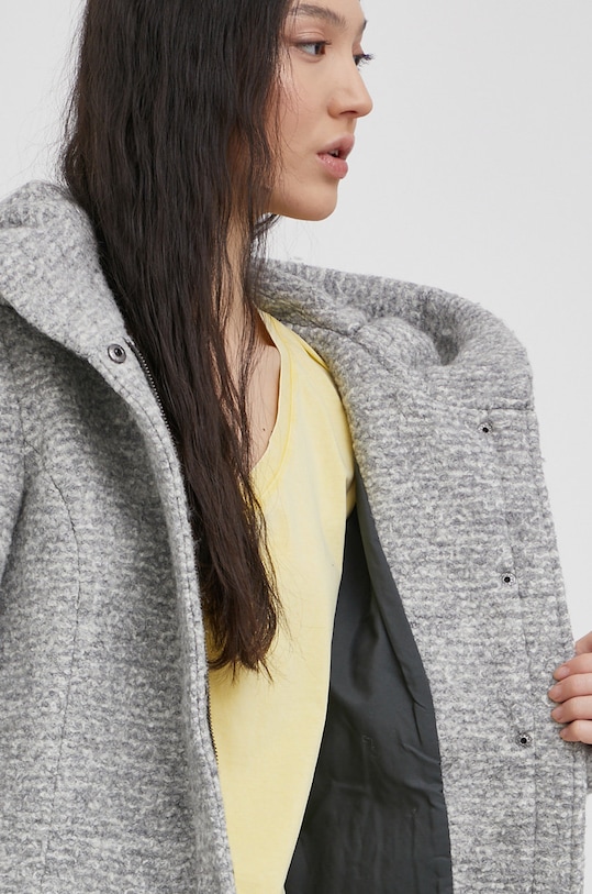 Kabát s příměsí vlny Only 15156578.LightGreyD