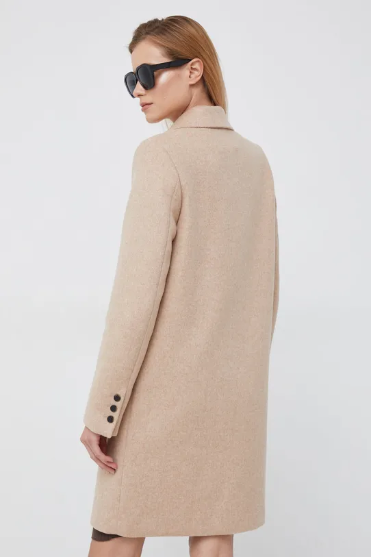 Odzież Selected Femme płaszcz wełniany 16079292.Beige beżowy
