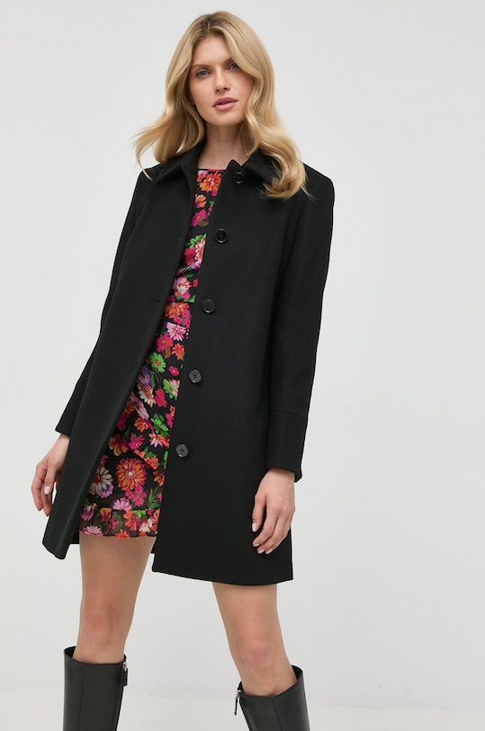 MAX&Co. płaszcz wełniany bez kaptura czarny 40149622