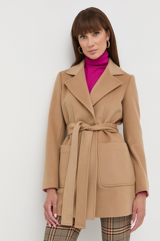 Vlněný kabát MAX&Co. nezateplené béžová 40849922
