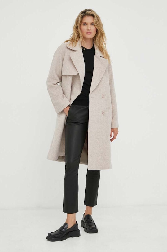 2NDDAY płaszcz wełniany Livia wełna różowy 2000132513
