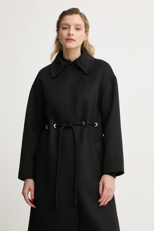 Μάλλινο παλτό BA&SH μαύρο 1H22KATE
