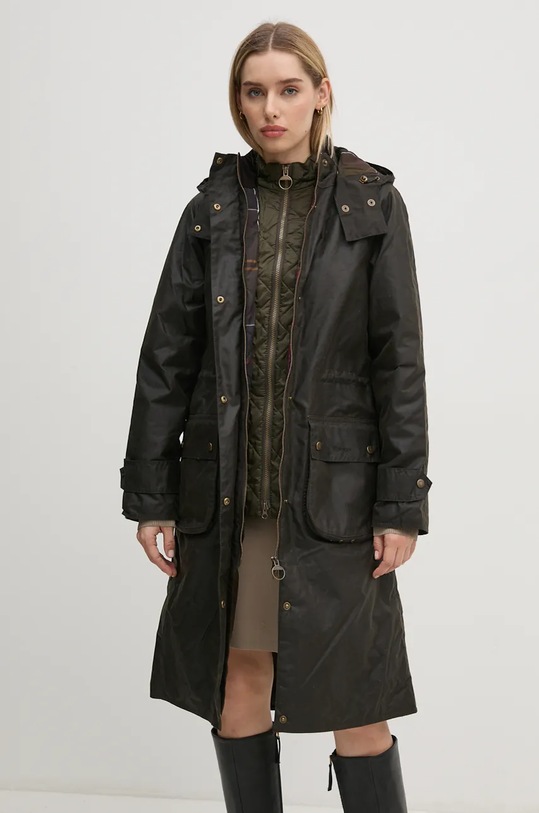Barbour parka Long Cannich Wax pozostałe zielony LWX1264