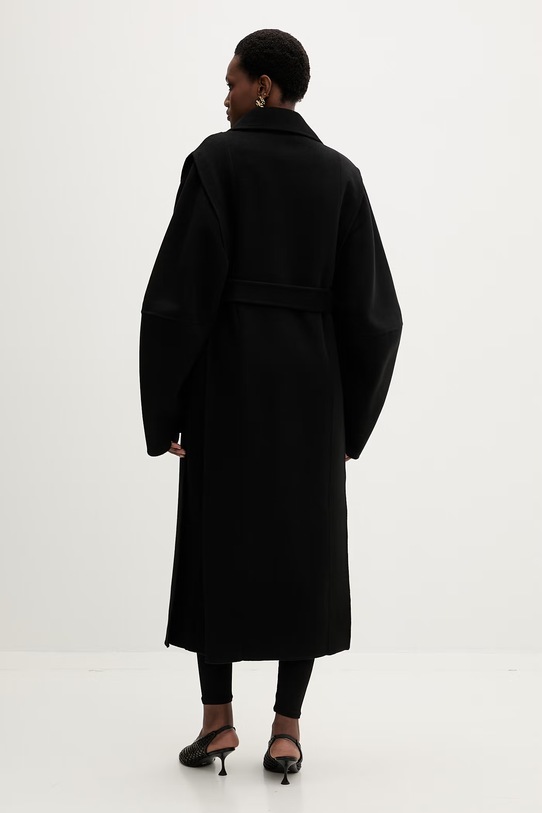 Odzież MMC STUDIO płaszcz wełniany z kaszmirem VESPERE.COAT czarny