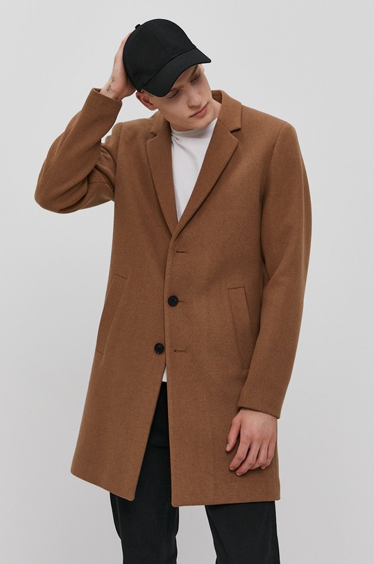 Jack & Jones - Płaszcz bez kaptura brązowy 12171374