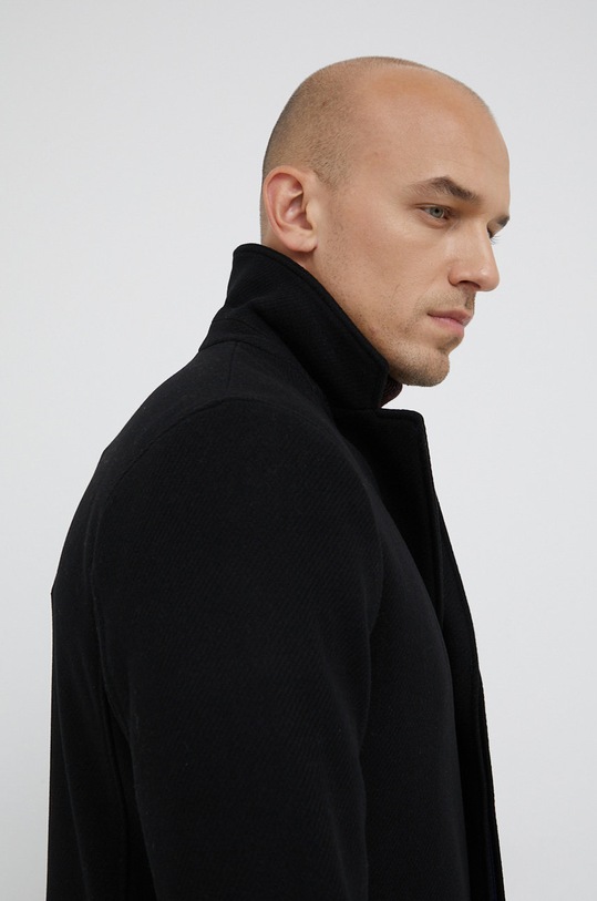 Selected Homme Płaszcz wełniany czarny 16081403