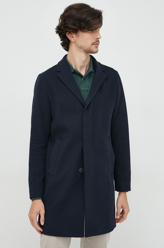 Selected Homme płaszcz wełniany bez kaptura granatowy 16081403.DarkSapphi