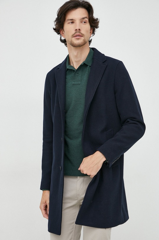 Selected Homme płaszcz wełniany granatowy 16081403.DarkSapphi