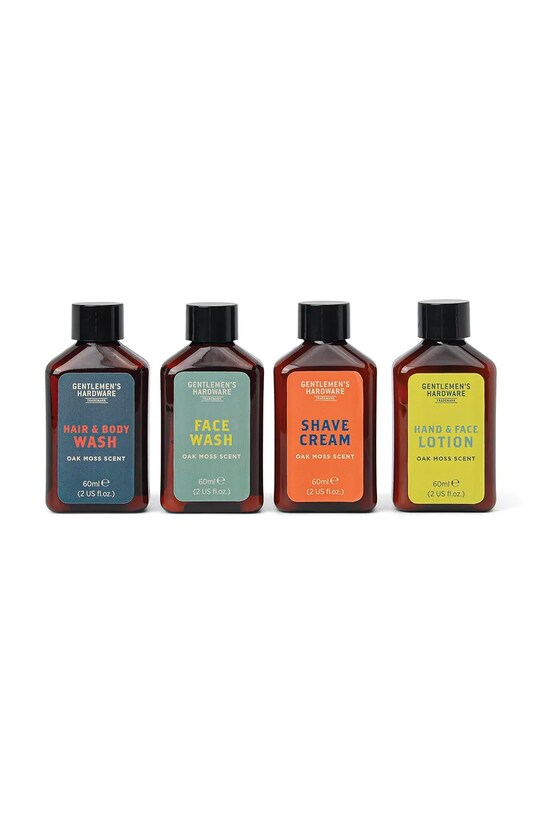 Gentlemen's Hardware podróżny zestaw kosmetyków Getaway Grooming Kit 4 x 60 ml 4-pack zielony GEN823UK