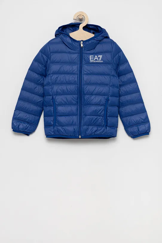 EA7 Emporio Armani - Geaca de puf pentru copii cu captuseala albastru 8NBB34.BN29Z
