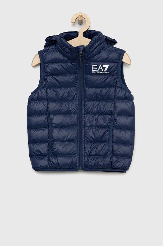 EA7 Emporio Armani vesta de puf pentru copii cu captuseala bleumarin 8NBQ02.BN29Z