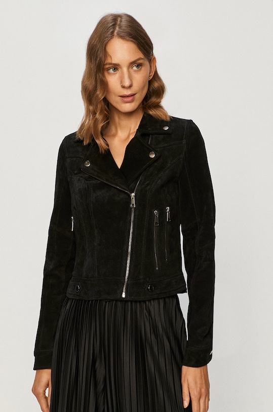 Vero Moda - Kurtka skórzana bez kaptura czarny 10222395