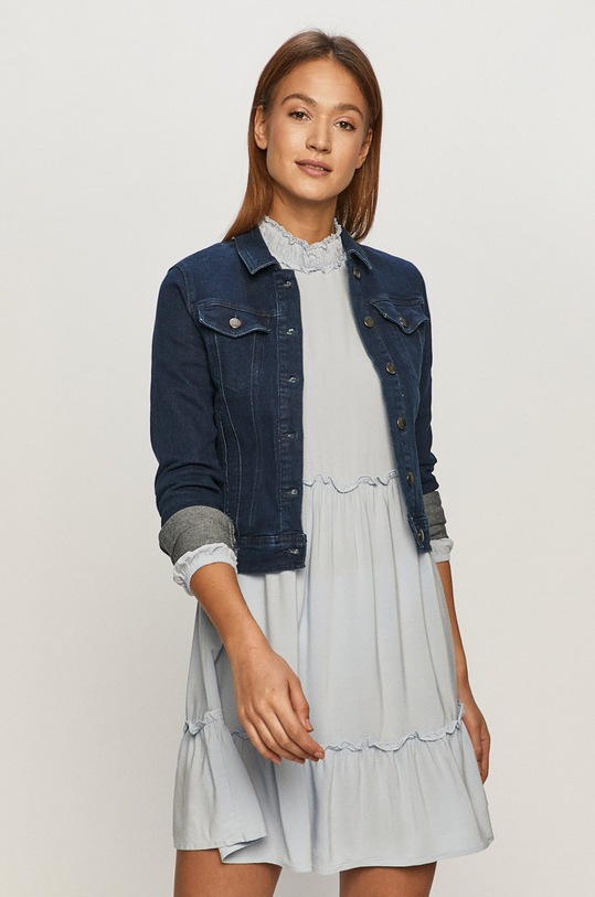 Jacqueline de Yong geacă din denim necaptusit albastru 15208304