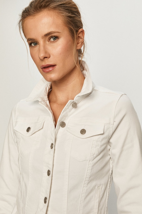 Vila - Kurtka jeansowa bez podszewki biały 14042859.