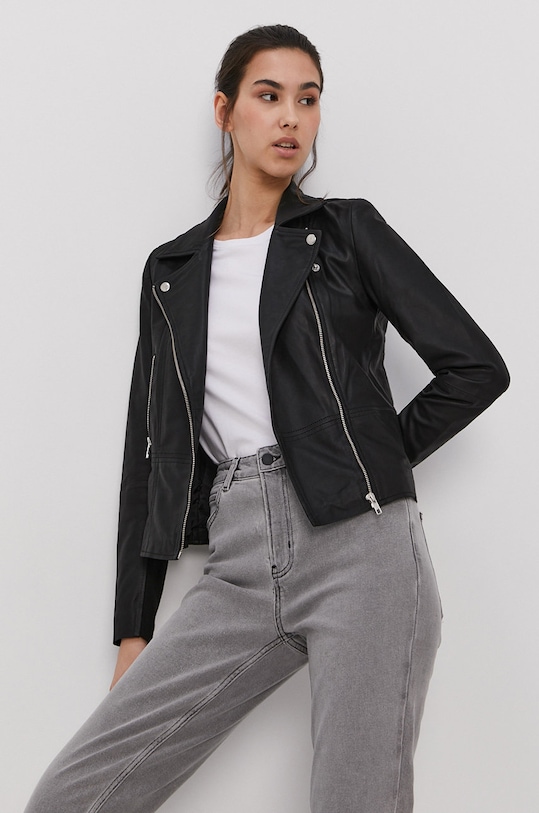 Kožená bunda Y.A.S krivák čierna 26018510