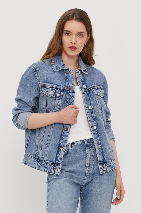 Rifľová bunda Vero Moda bez kapucne modrá 10226052