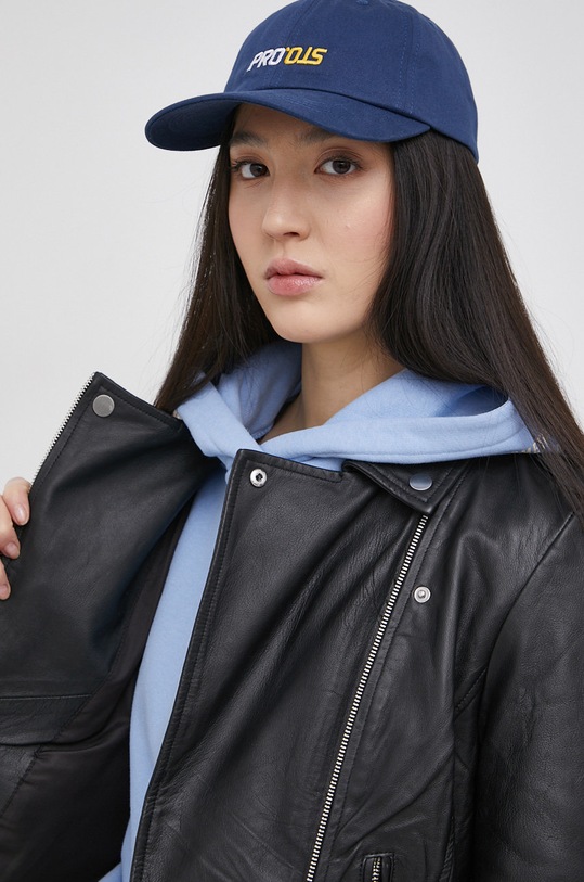 Vila Ramoneska skórzana 14067521.Black