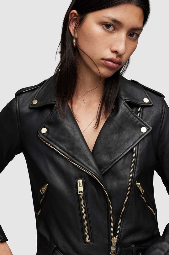 Kožená bunda AllSaints WL154W čierna