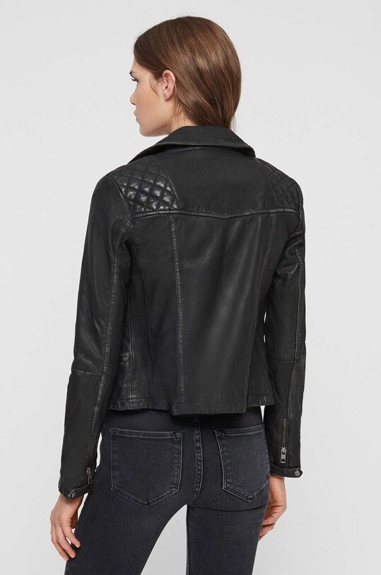 Îmbrăcăminte AllSaints geaca ramones de piele WL047C negru