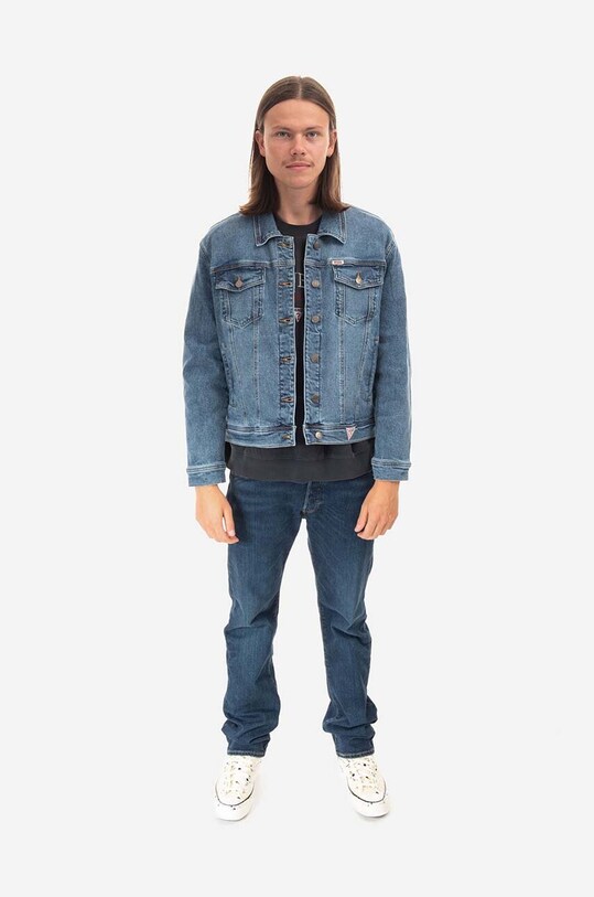 Одежда Хлопковая джинсовая куртка Guess Originals W2BXN2.D4ON2 голубой