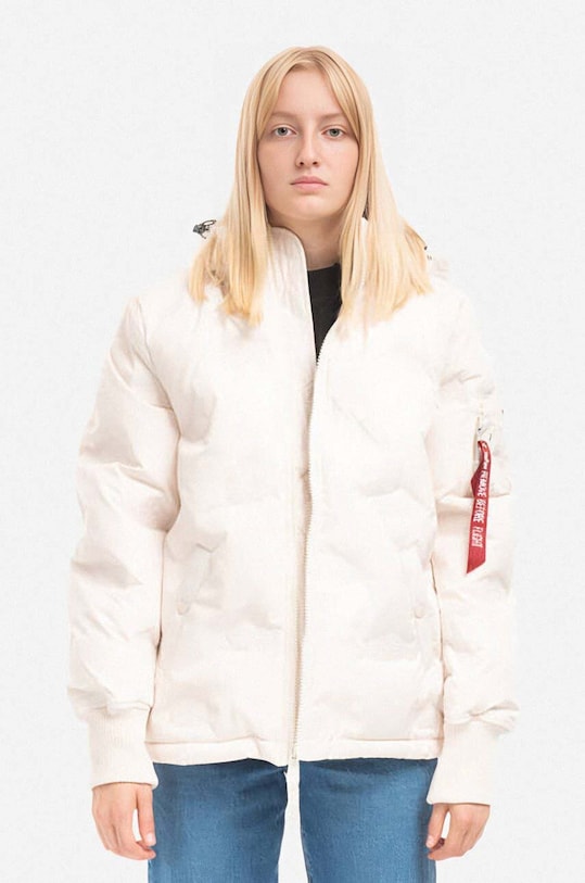 Alpha Industries jacket Hooded Logo Puffer with white 108005.578