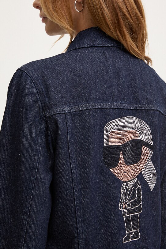Rifľová bunda Karl Lagerfeld bez kapucne tmavomodrá 236W1408