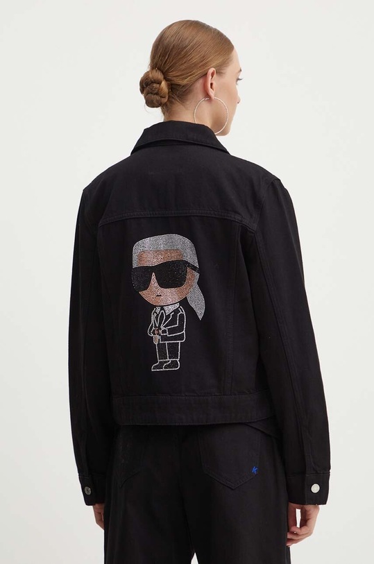Džínová bunda Karl Lagerfeld riflovina černá 236W1408