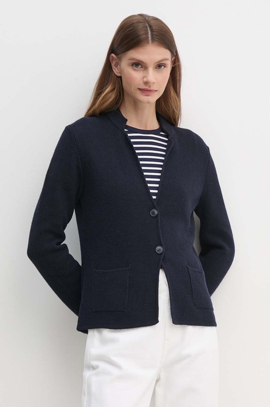 Kardigan s dodatkom vune United Colors of Benetton mornarsko plava 1235D6934