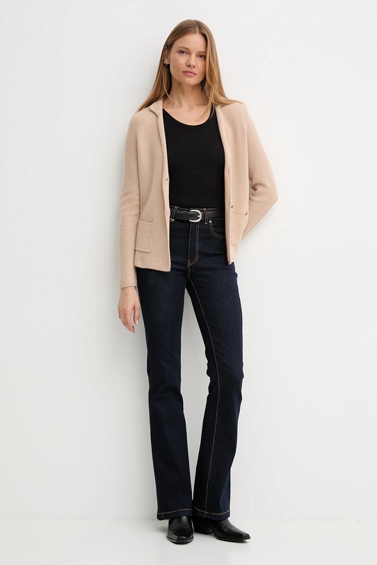 United Colors of Benetton kardigan z dodatkiem wełny 1235D6934 beżowy AA00