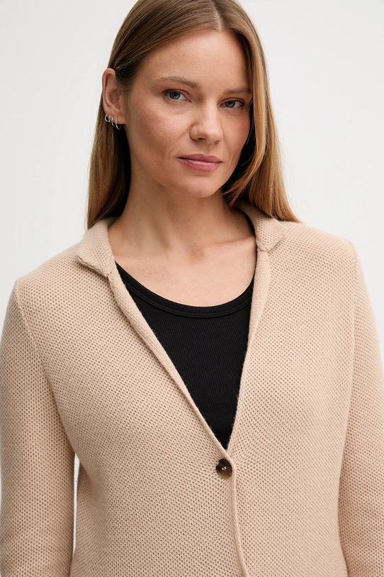 United Colors of Benetton kardigan z dodatkiem wełny beżowy 1235D6934