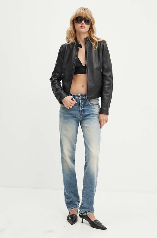 Diesel kurtka skórzana L-AYLA A14565.0AJIR czarny AA00