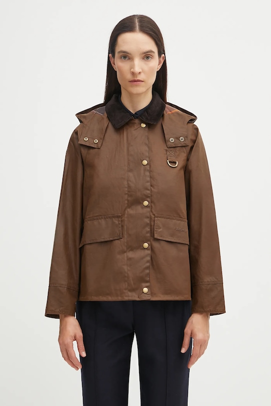 Barbour geaca cu gluga maro LWX1081