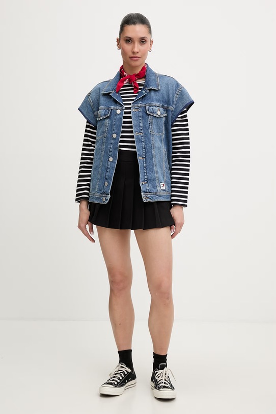 Renewed αμάνικο Γυναικείο ντένιμ Creative Upcycling Reworked.Jacket.4 μπλε AA00