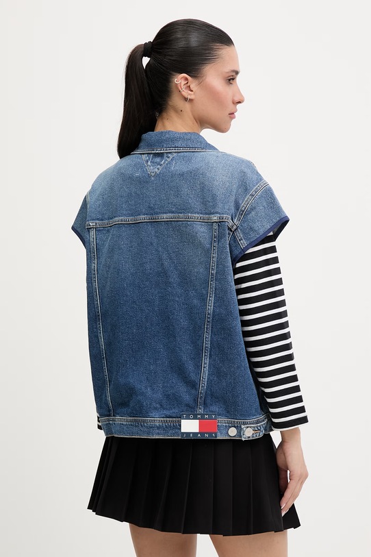 Ρούχα Renewed αμάνικο Γυναικείο ντένιμ Creative Upcycling Reworked.Jacket.4 μπλε