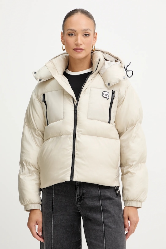 Karl Lagerfeld geacă de puf IKON cu captuseala bej A3W15020