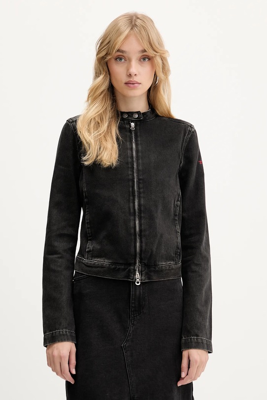 Diesel kurtka jeansowa DE-MORNIN JACKET bez kaptura czarny A13434.09I35