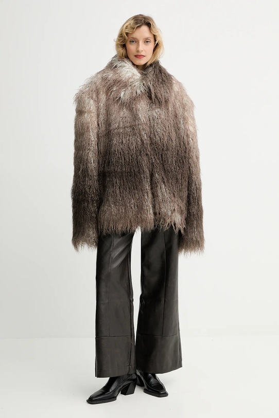 MMC STUDIO płaszcz FLORO.FUR brązowy AA00