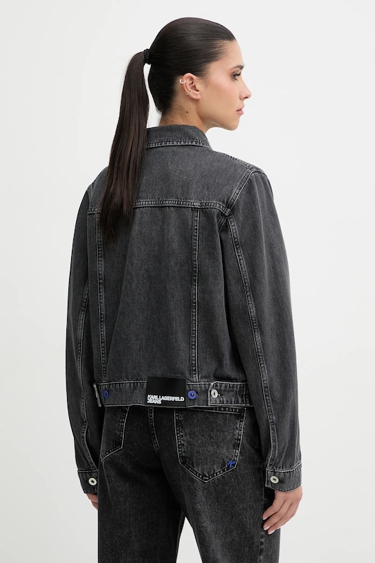 Îmbrăcăminte Karl Lagerfeld Jeans geaca de blugi din bumbac A3W14063 negru