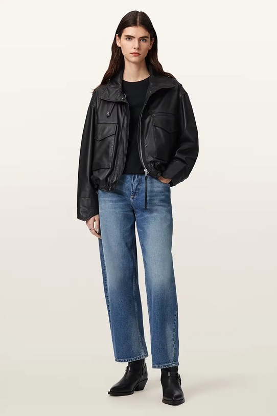 Odzież AllSaints bomberka damska skórzana W110LD czarny