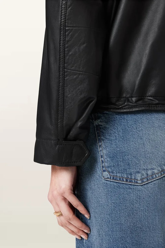 AllSaints bomberka damska skórzana W110LD czarny