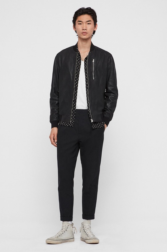 Odzież AllSaints - Kurtka bomber skórzana KINO LEATHER BOMBER ML026J czarny
