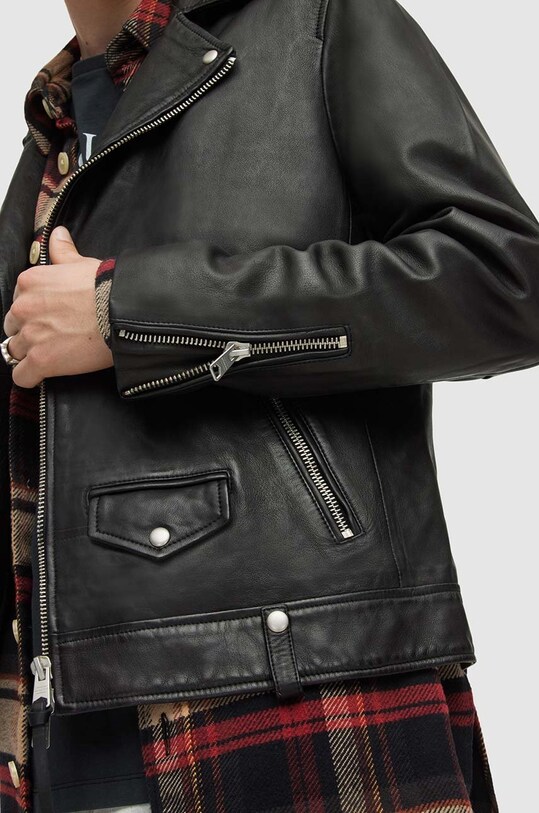 AllSaints - Кожаная куртка Milo Biker ML025N чёрный AA00