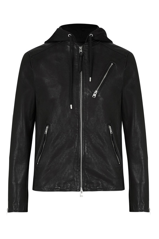 AllSaints - Kožená bunda Harwood Jacket ML035R čierna