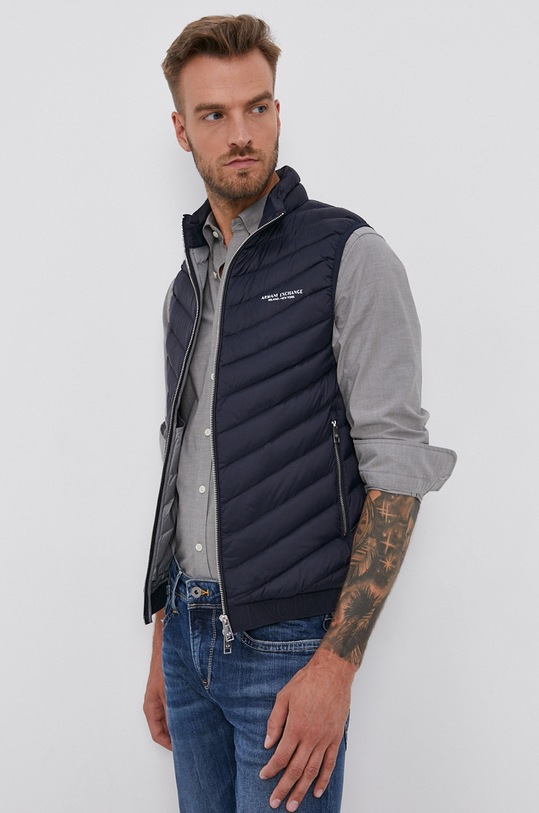 Armani Exchange Bezrękawnik puchowy bez kaptura granatowy 8NZQ52.ZNW3Z.NOS