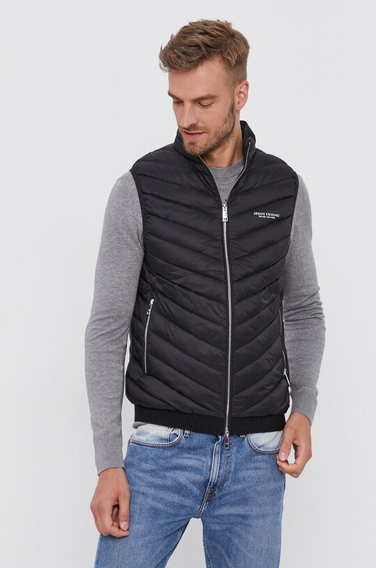 Armani Exchange Bezrękawnik puchowy bez kaptura czarny 8NZQ52.ZNW3Z.NOS