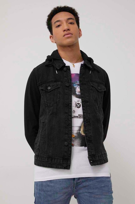 Only & Sons geaca necaptusit negru 22021478.BlackDenim