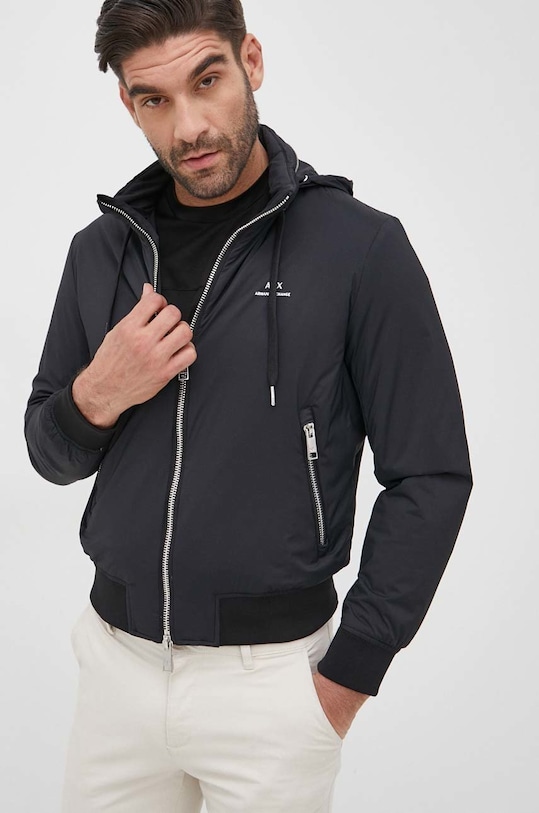 Bunda Armani Exchange jemné zateplenie čierna 8NZB60.ZN97Z.NOS