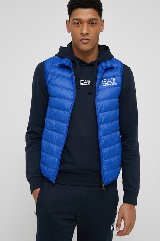 Péřová vesta EA7 Emporio Armani přechodné modrá 8NPQ01.PN29Z