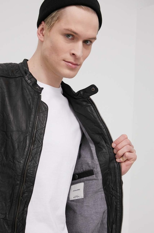 Jack & Jones kurtka skórzana 12191012.Black